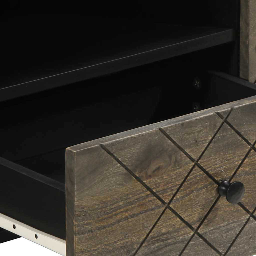 vidaXL Szafka pod telewizor, czarna, 105x33x46 cm, lite drewno mango