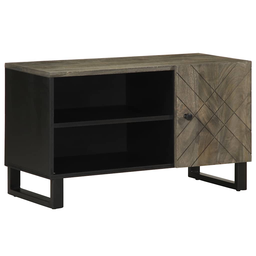 vidaXL Szafka pod telewizor, czarna, 80x33x46 cm, lite drewno mango
