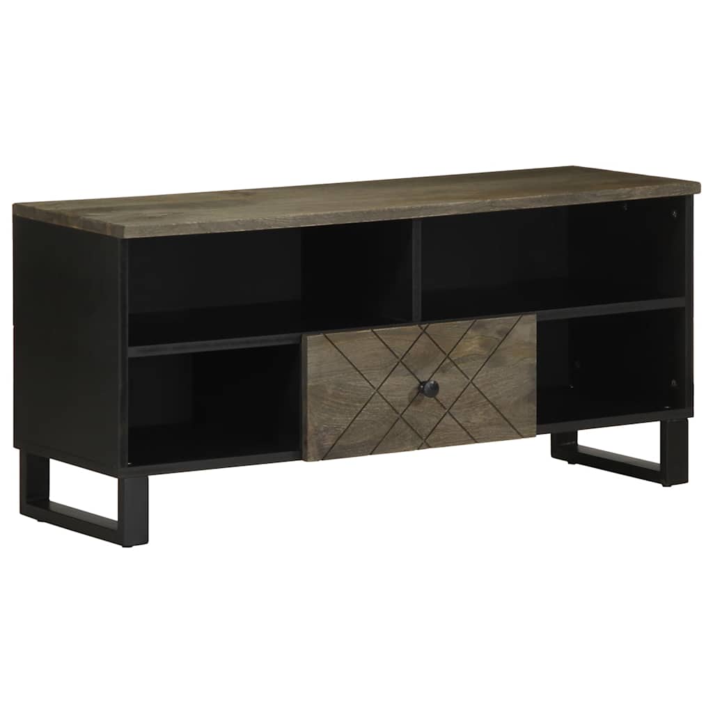 vidaXL Szafka pod telewizor, czarna, 100x33x46 cm, lite drewno mango