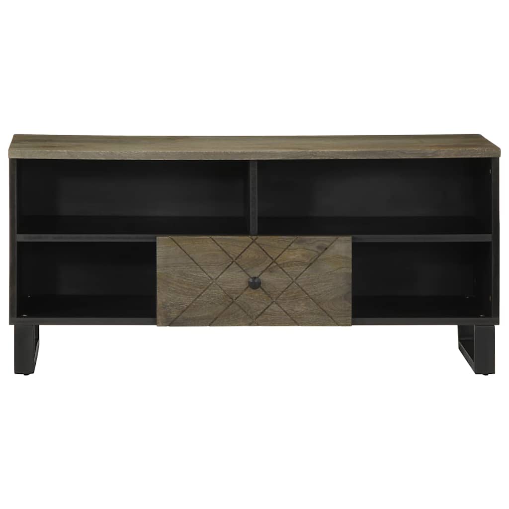 vidaXL Szafka pod telewizor, czarna, 100x33x46 cm, lite drewno mango