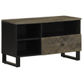 vidaXL Szafka pod telewizor, czarna, 80x33x46 cm, lite drewno mango