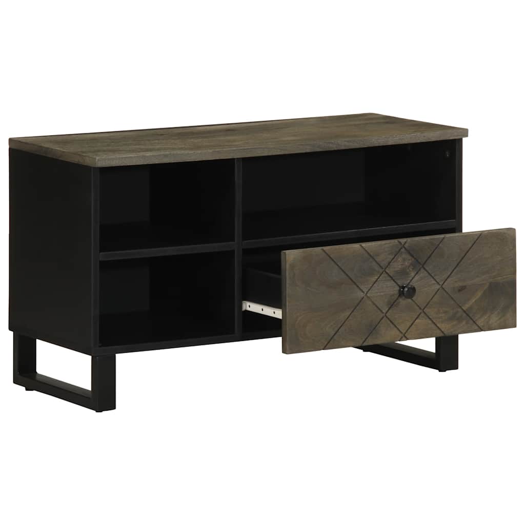 vidaXL Szafka pod telewizor, czarna, 80x33x46 cm, lite drewno mango