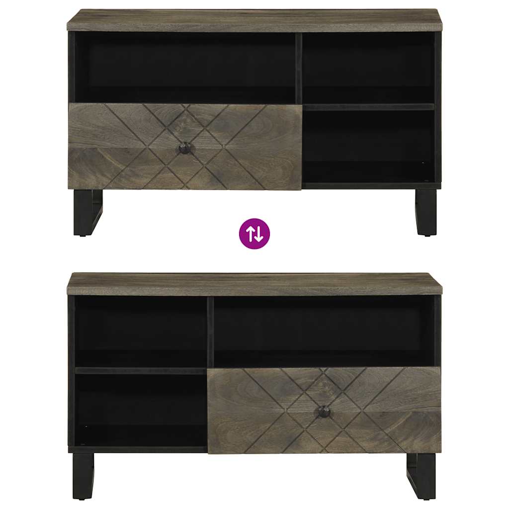 vidaXL Szafka pod telewizor, czarna, 80x33x46 cm, lite drewno mango