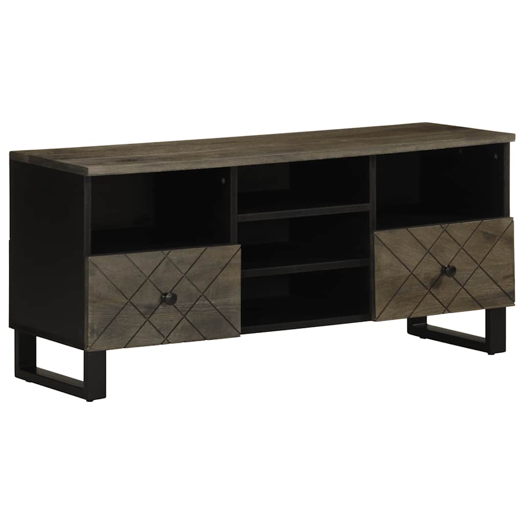 vidaXL Szafka pod telewizor, czarna, 100x33x46 cm, lite drewno mango