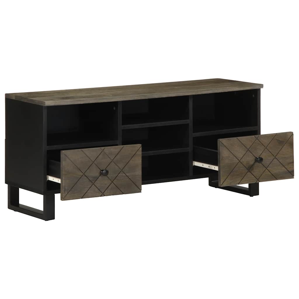 vidaXL Szafka pod telewizor, czarna, 100x33x46 cm, lite drewno mango