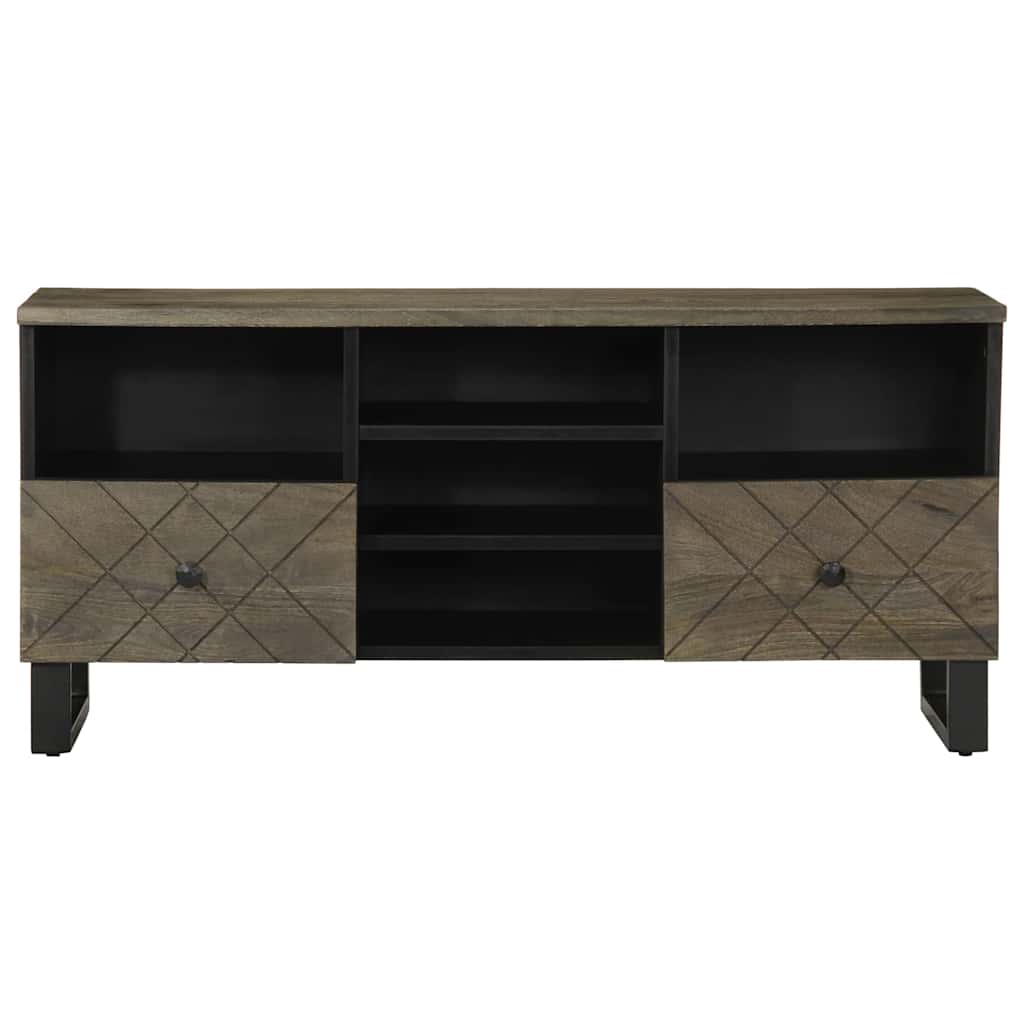 vidaXL Szafka pod telewizor, czarna, 100x33x46 cm, lite drewno mango