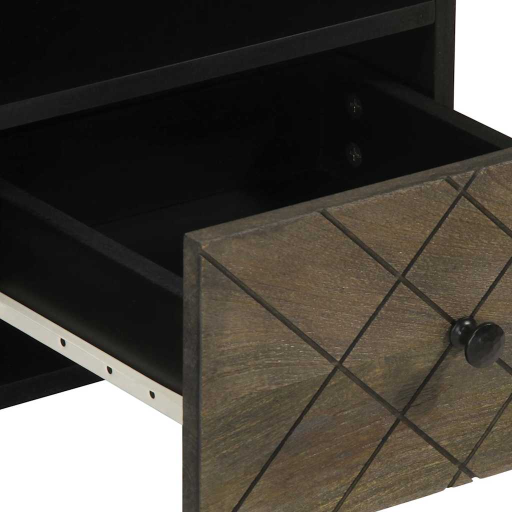vidaXL Szafka pod telewizor, czarna, 100x33x46 cm, lite drewno mango