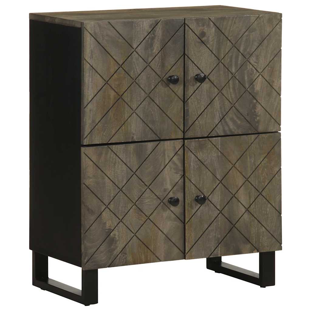 vidaXL Szafka, czarna, 60x33x75 cm, lite drewno mango
