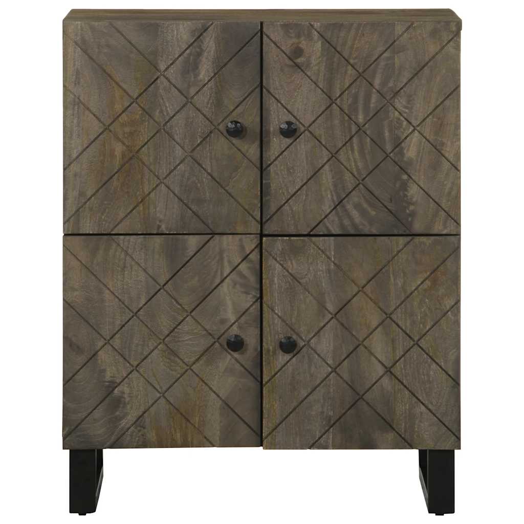 vidaXL Szafka, czarna, 60x33x75 cm, lite drewno mango