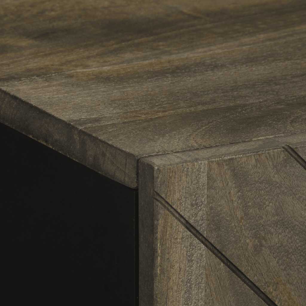 vidaXL Szafka, czarna, 60x33x75 cm, lite drewno mango