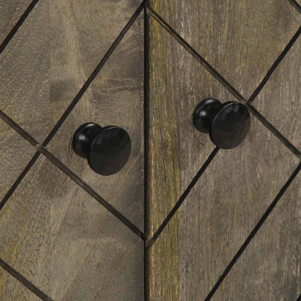 vidaXL Szafka, czarna, 60x33x75 cm, lite drewno mango