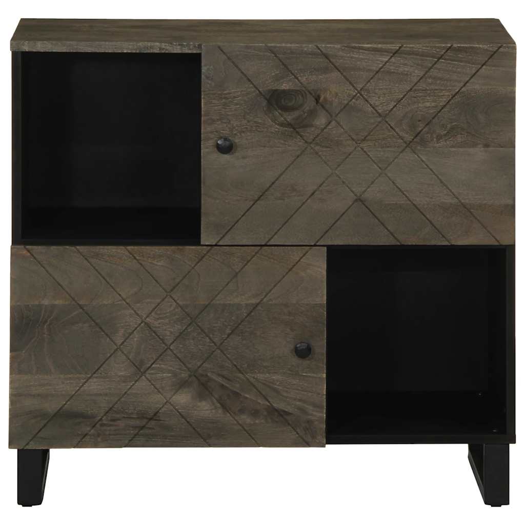 vidaXL Szafka, czarna, 80x33x75 cm, lite drewno mango
