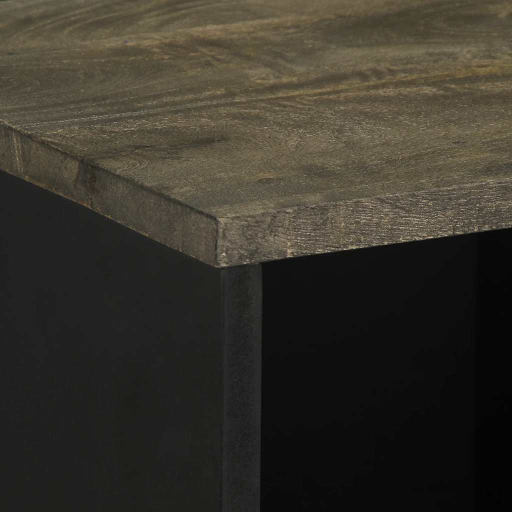 vidaXL Szafka, czarna, 80x33x75 cm, lite drewno mango