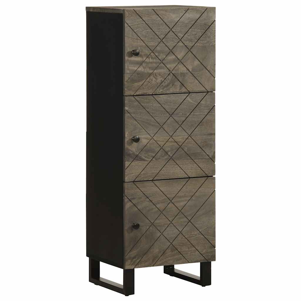 vidaXL Szafka, czarna, 40x33x110 cm, lite drewno mango