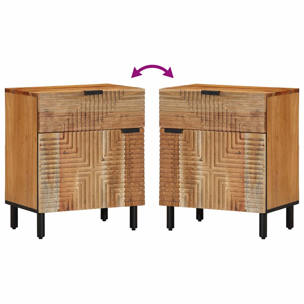 vidaXL Szafka pod łóżko brązowy 50 x 33 x 60 cm Lite Drewno Akacji