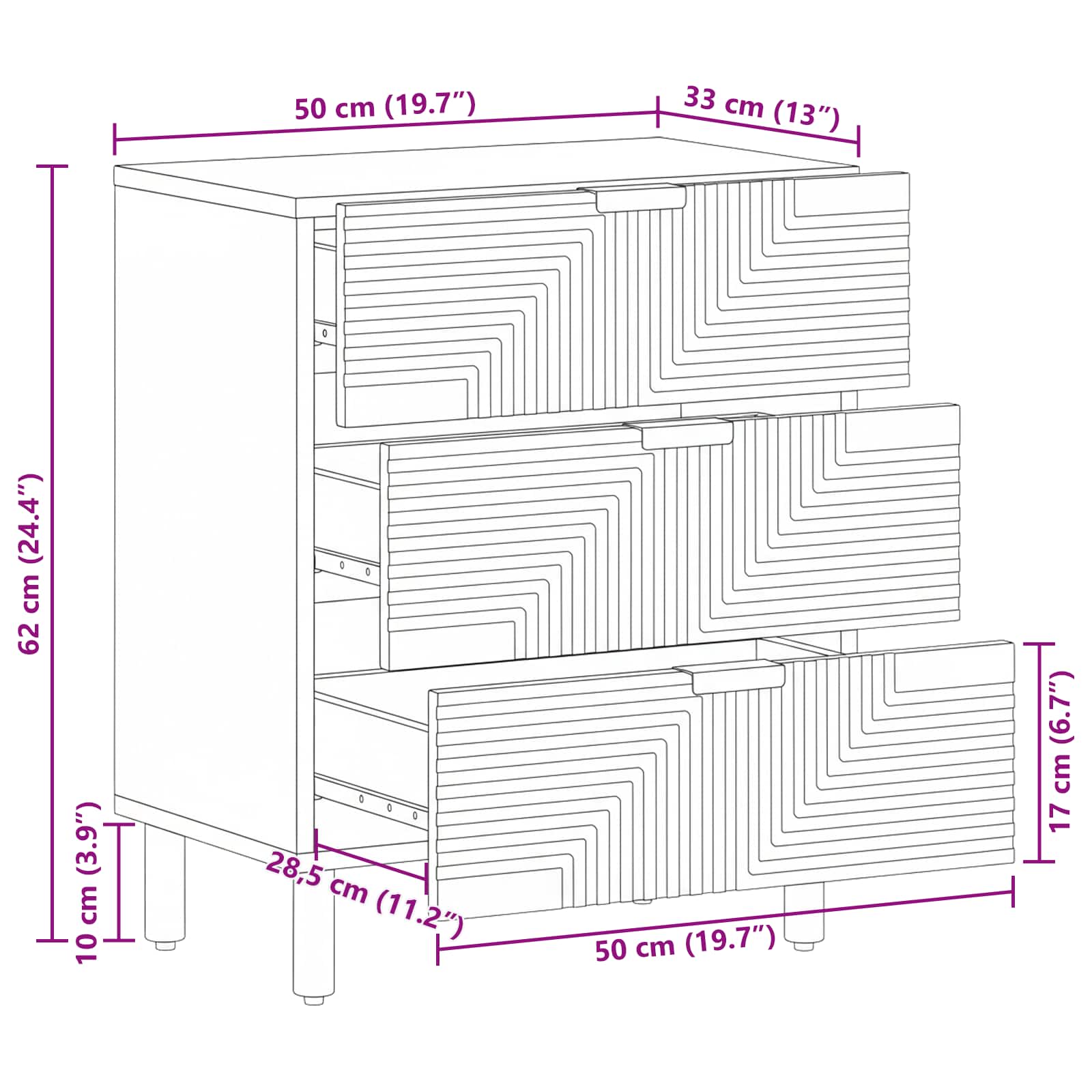 vidaXL Szafka pod łóżko brązowy 50 x 33 x 62 cm Lite Drewno Akacji