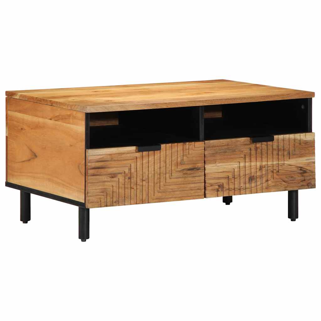 vidaXL Stolik kawowy brązowy 80 x 54 x 40 cm Lite Drewno Akacji