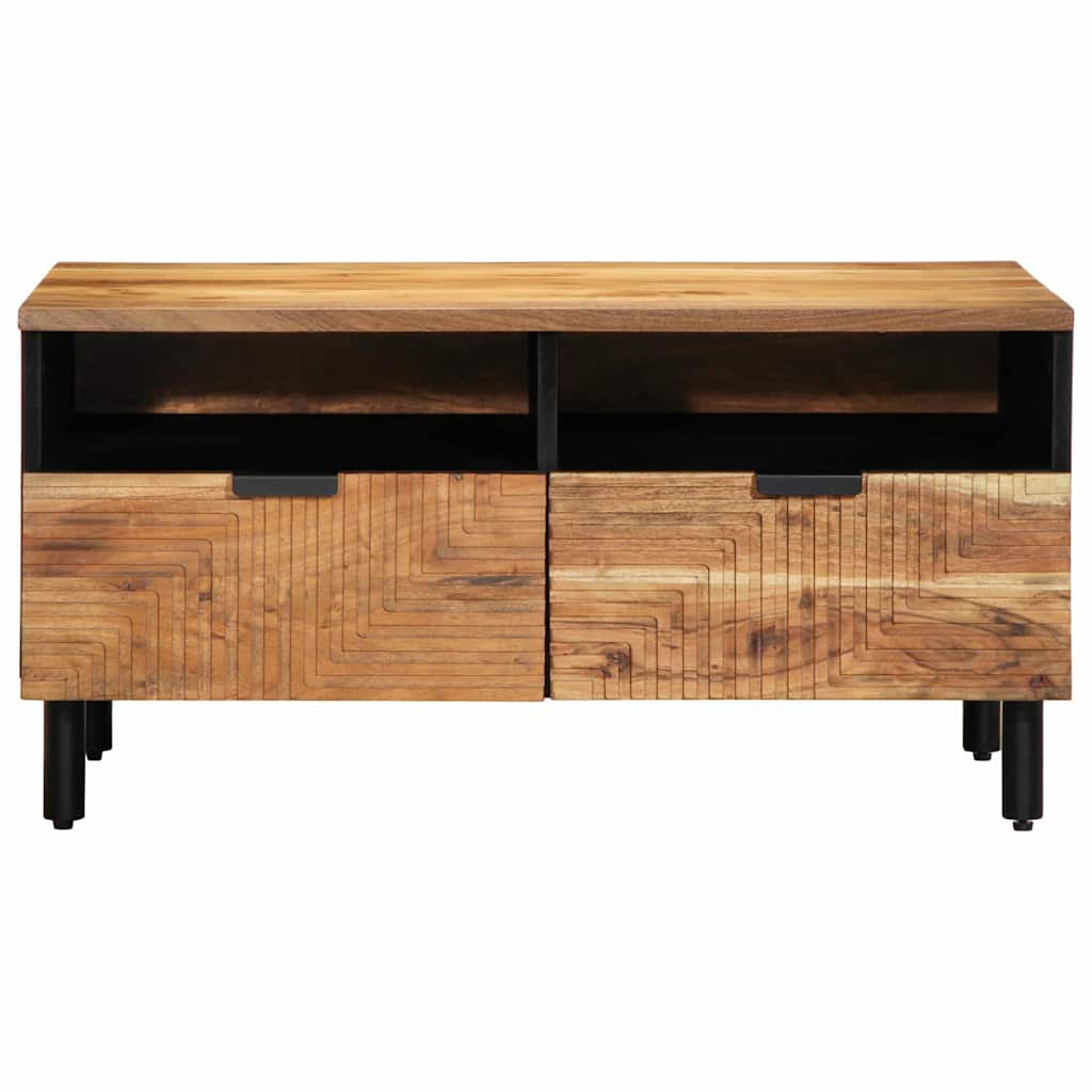 vidaXL Stolik kawowy brązowy 80 x 54 x 40 cm Lite Drewno Akacji