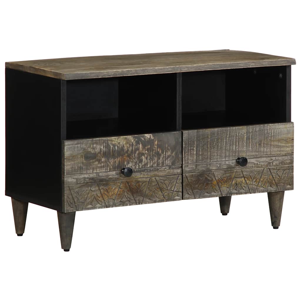 vidaXL Szafka RTV Jasnoszara 70x33,5x46 cm Drewno lite Mango