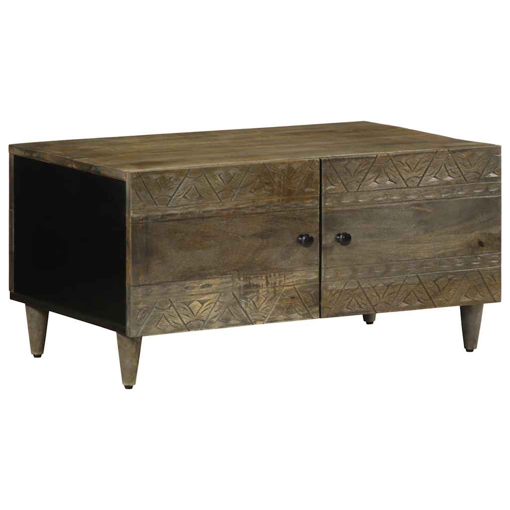 vidaXL Stolik kawowy Jasnoszary 80x50x40 cm Drewno lite Mango