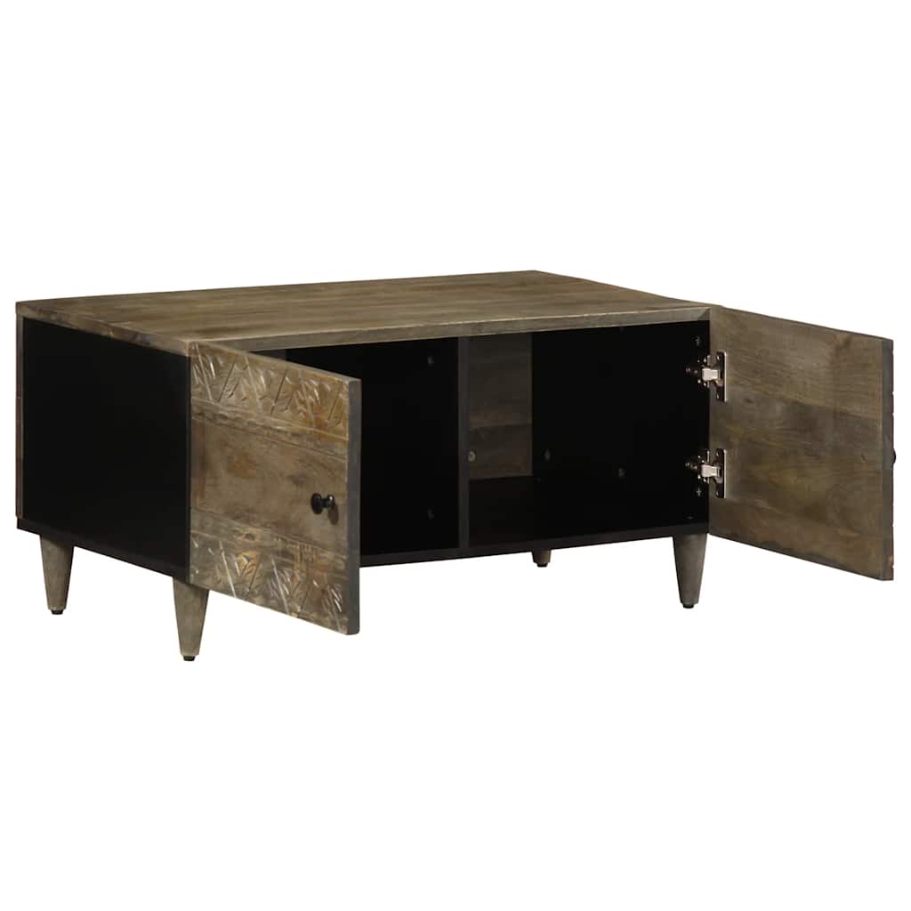 vidaXL Stolik kawowy Jasnoszary 80x50x40 cm Drewno lite Mango