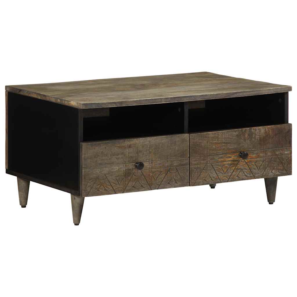 vidaXL Stolik kawowy Jasnoszary 80x54x40 cm Drewno lite Mango