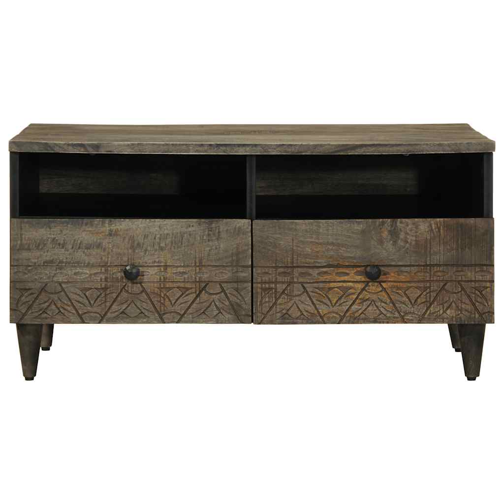 vidaXL Stolik kawowy Jasnoszary 80x54x40 cm Drewno lite Mango
