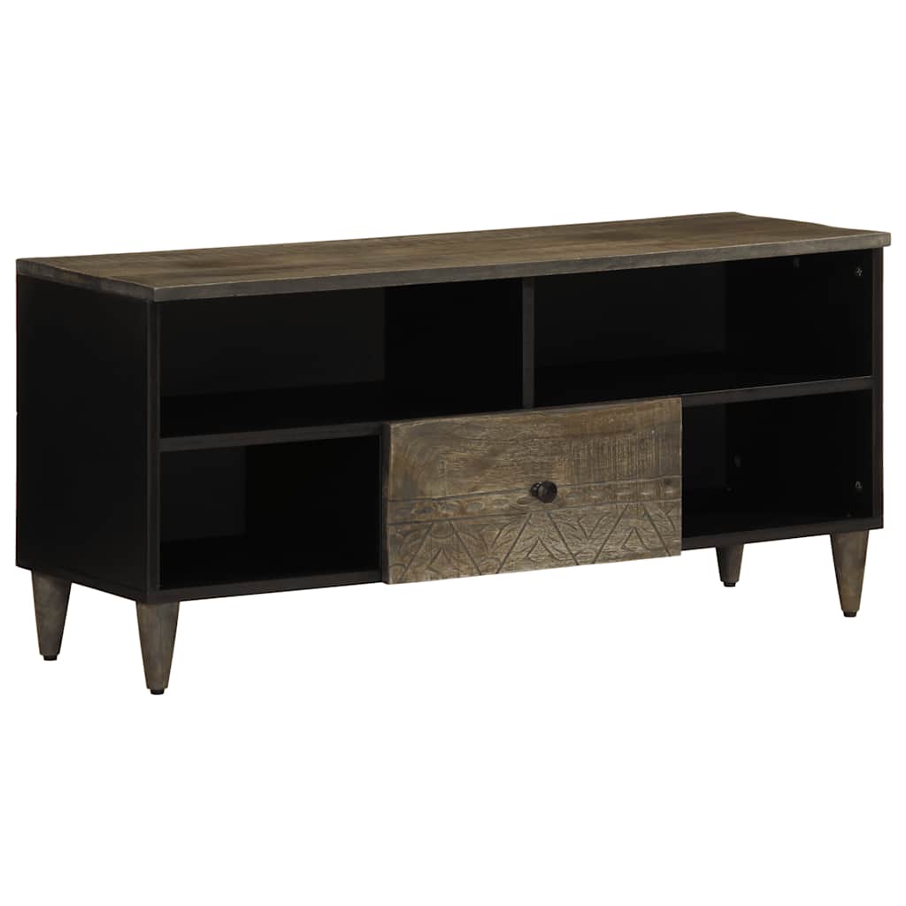vidaXL Szafka pod telewizor, czarna, 100x33x46 cm, lite drewno mango