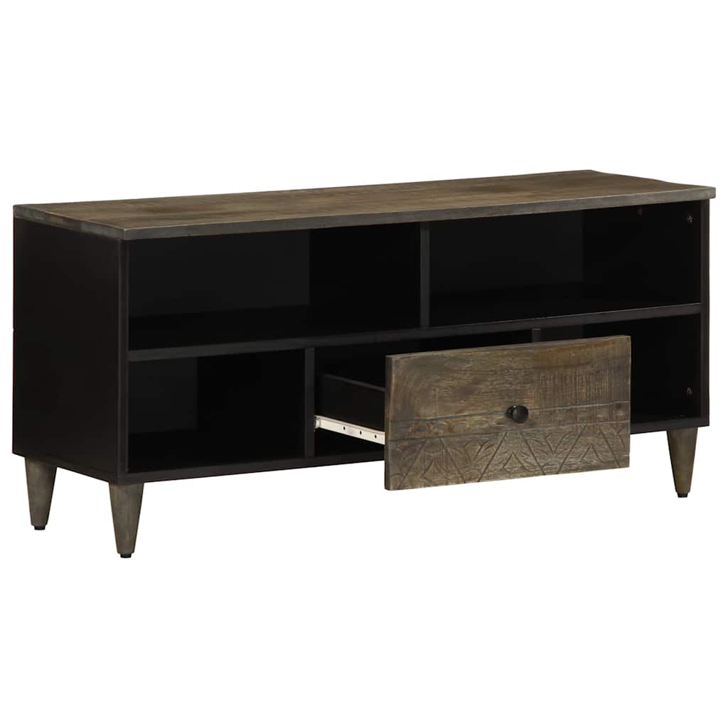vidaXL Szafka pod telewizor, czarna, 100x33x46 cm, lite drewno mango