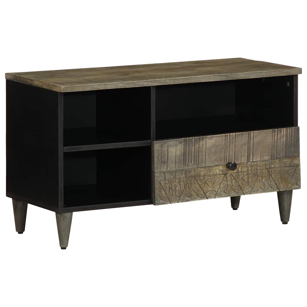 vidaXL Szafka pod telewizor, czarna, 80x33x46 cm, lite drewno mango