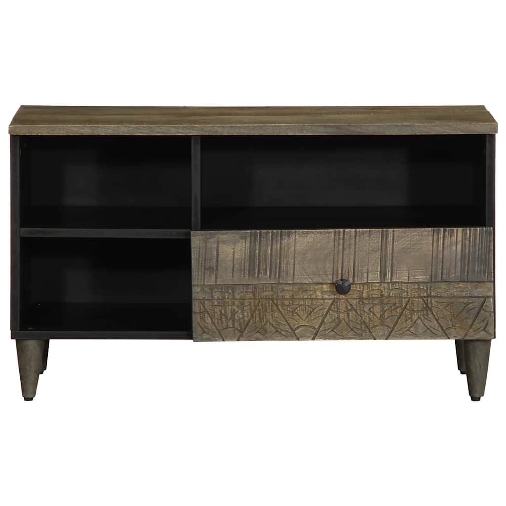 vidaXL Szafka pod telewizor, czarna, 80x33x46 cm, lite drewno mango