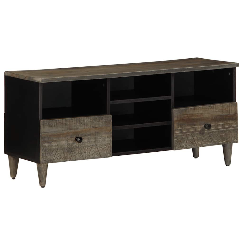vidaXL Szafka pod telewizor, czarna, 100x33x46 cm, lite drewno mango