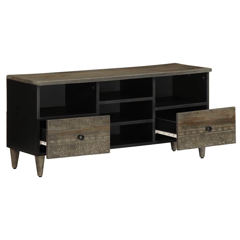 vidaXL Szafka pod telewizor, czarna, 100x33x46 cm, lite drewno mango