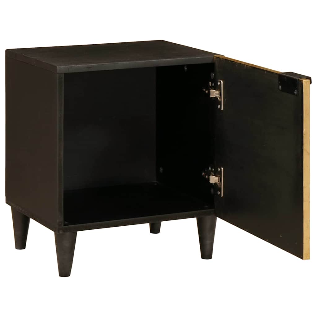 vidaXL Szafka Nocna Czarny i złoto 40 x 33 x 46 cm Drewno inżynieryjne