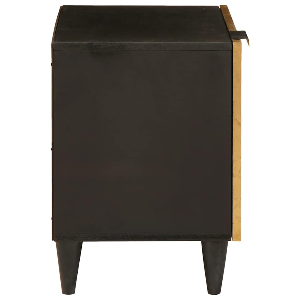 vidaXL Szafka Nocna Czarny i złoto 40 x 33 x 46 cm Drewno inżynieryjne