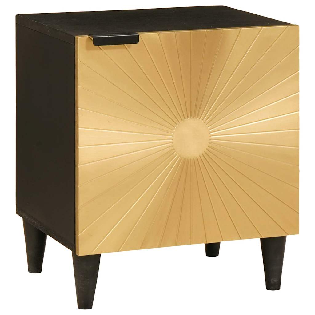 vidaXL Szafka Nocna 2 pcs Czarny i złoto 40 x 33 x 46 cm