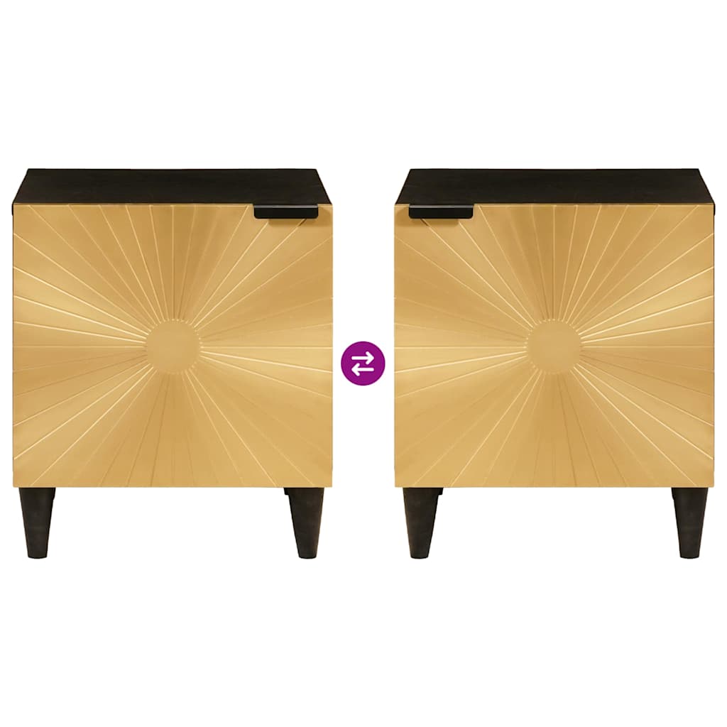 vidaXL Szafka Nocna 2 pcs Czarny i złoto 40 x 33 x 46 cm
