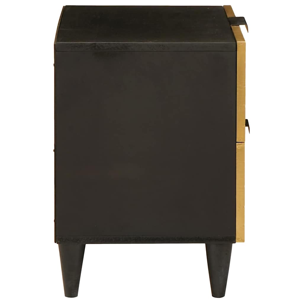 vidaXL Szafka Nocna Czarny i złoto 40 x 33 x 46 cm Drewno inżynieryjne