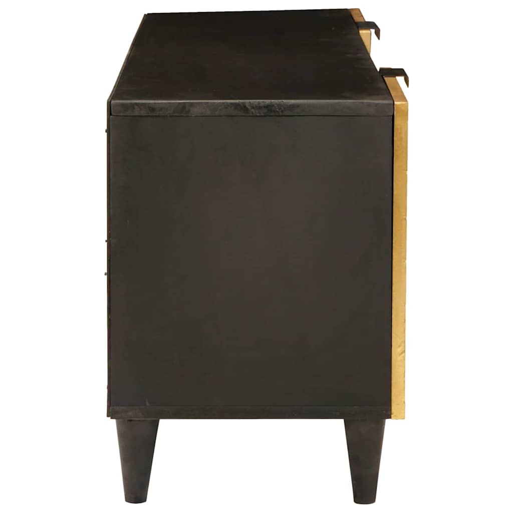 vidaXL Szafka pod telewizor z półką Czarny i złoto 105 x 33 x 46 cm