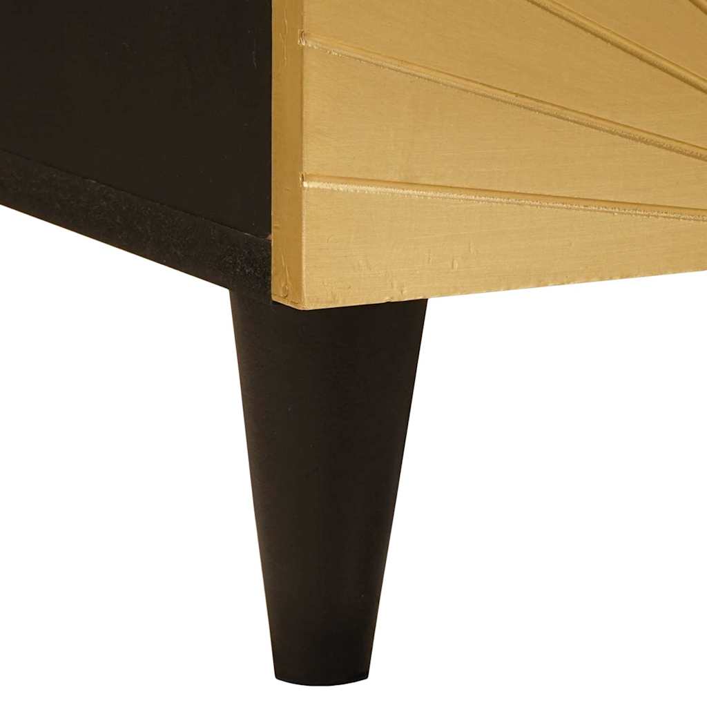 vidaXL Szafka pod telewizor z szufladą Czarny i złoto 70 x 33 x 46 cm
