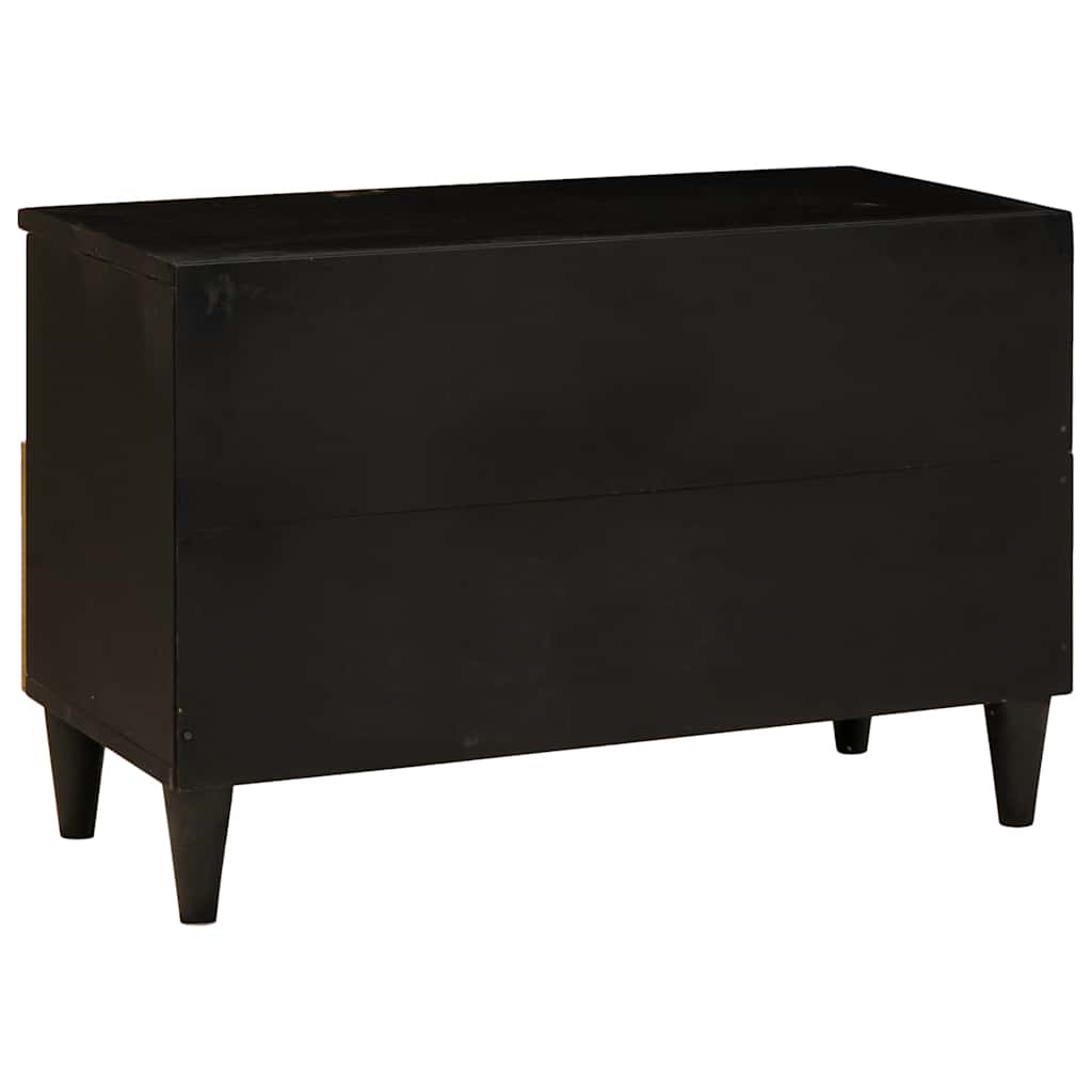 vidaXL Szafka pod telewizor z szufladą Czarny i złoto 70 x 33 x 46 cm