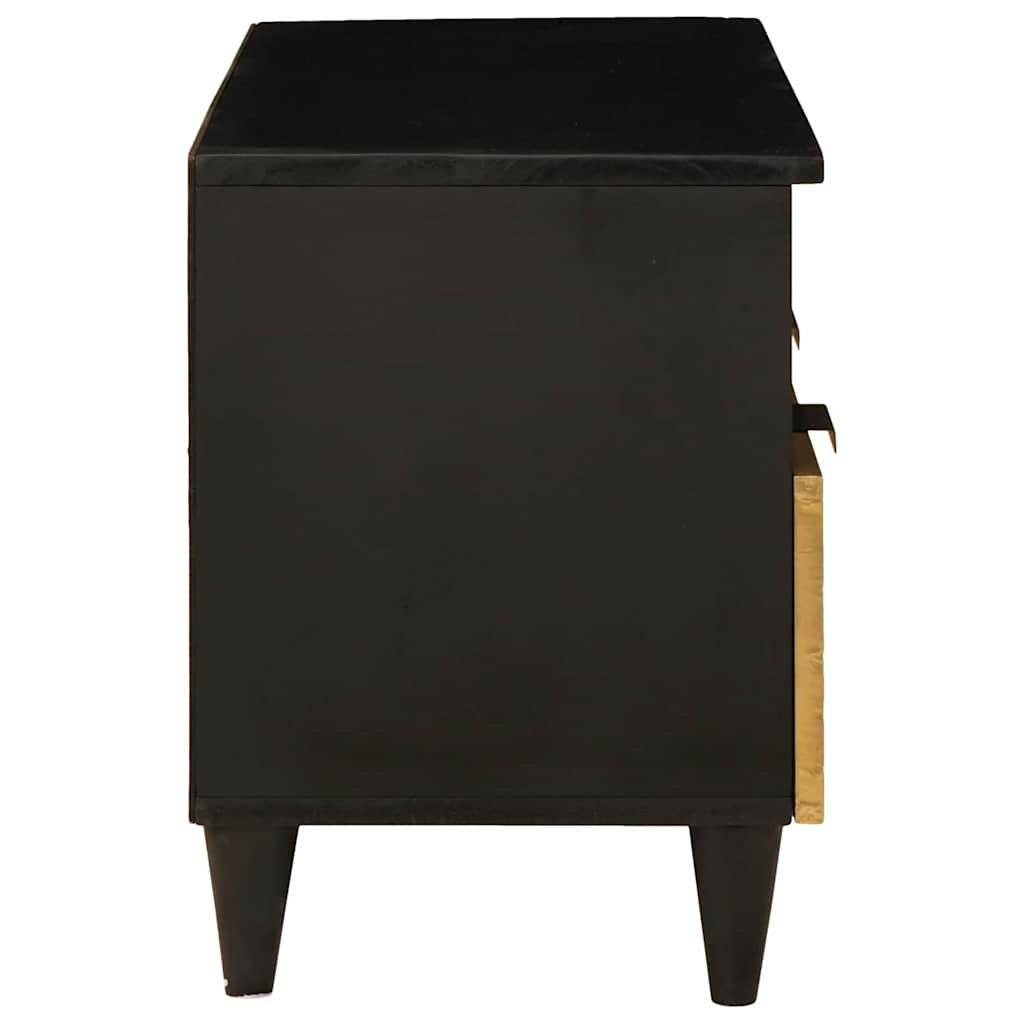 vidaXL Szafka pod telewizor z szufladą Czarny i złoto 70 x 33 x 46 cm