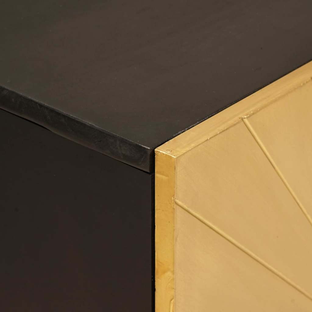 vidaXL Bufet Czarny i złoto 60 x 33 x 75 cm Drewno z mango