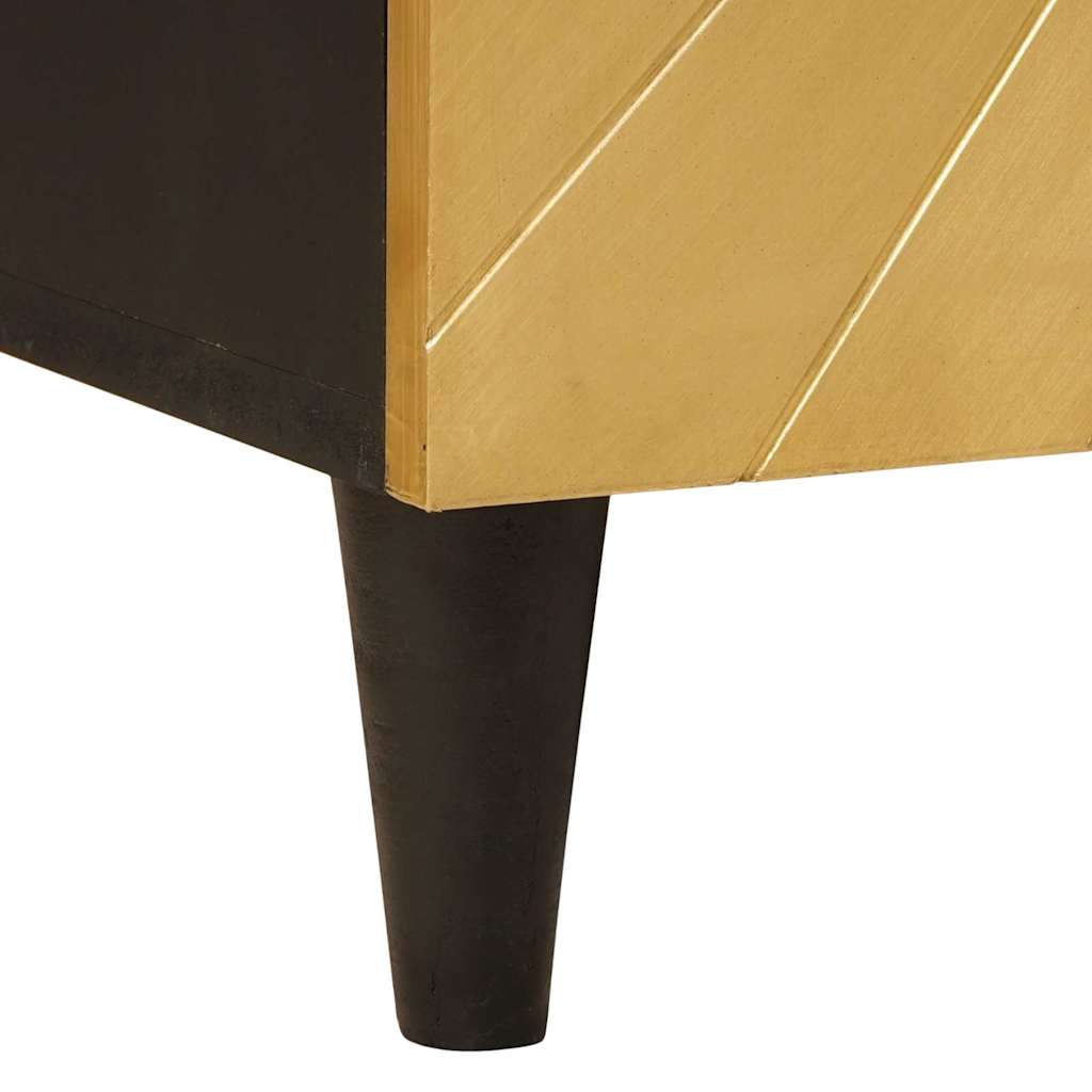 vidaXL Bufet Czarny i złoto 60 x 33 x 75 cm Drewno z mango