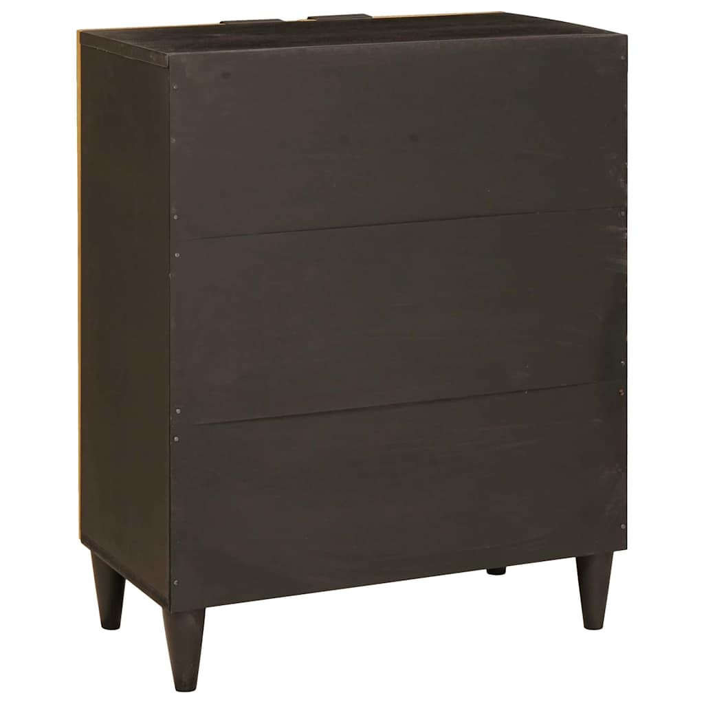 vidaXL Bufet Czarny i złoto 60 x 33 x 75 cm Drewno z mango