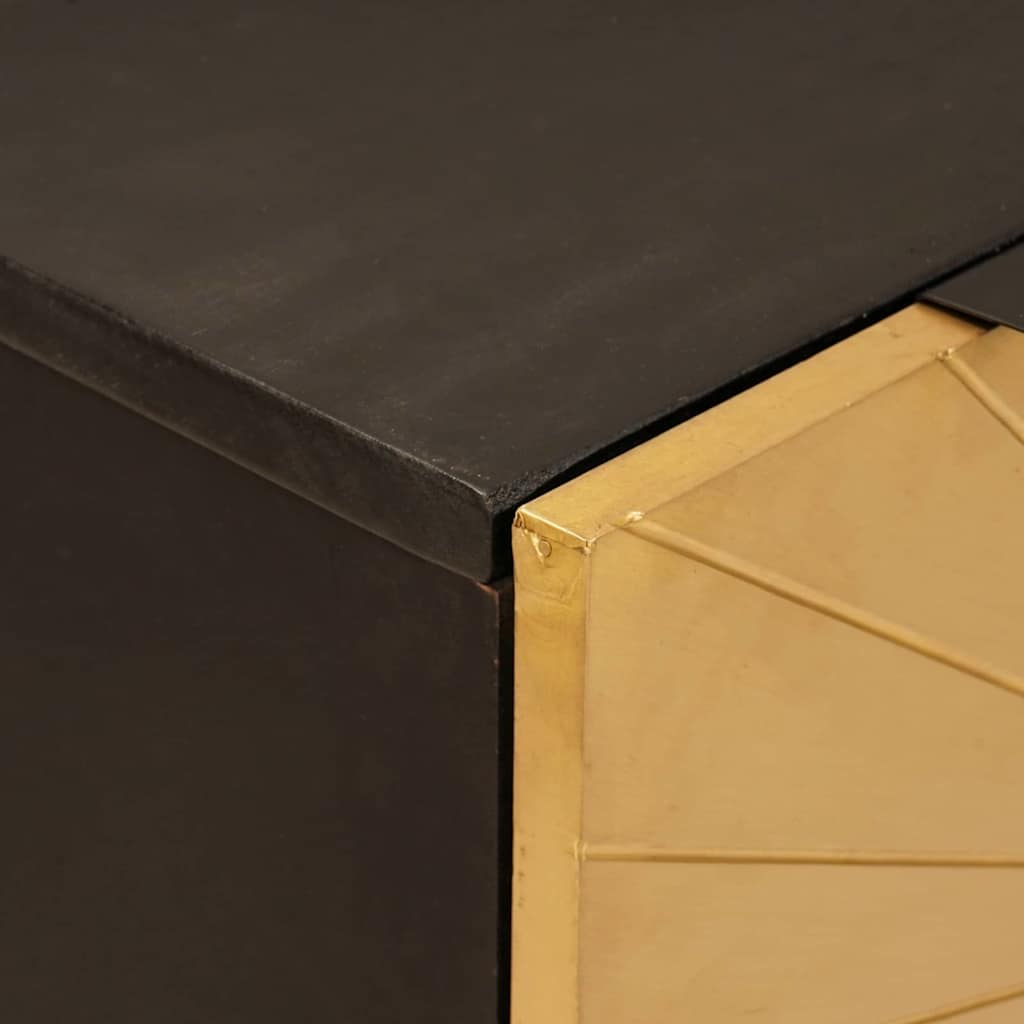 vidaXL Bufet Czarny i złoto 60 x 33 x 75 cm Drewno z mango