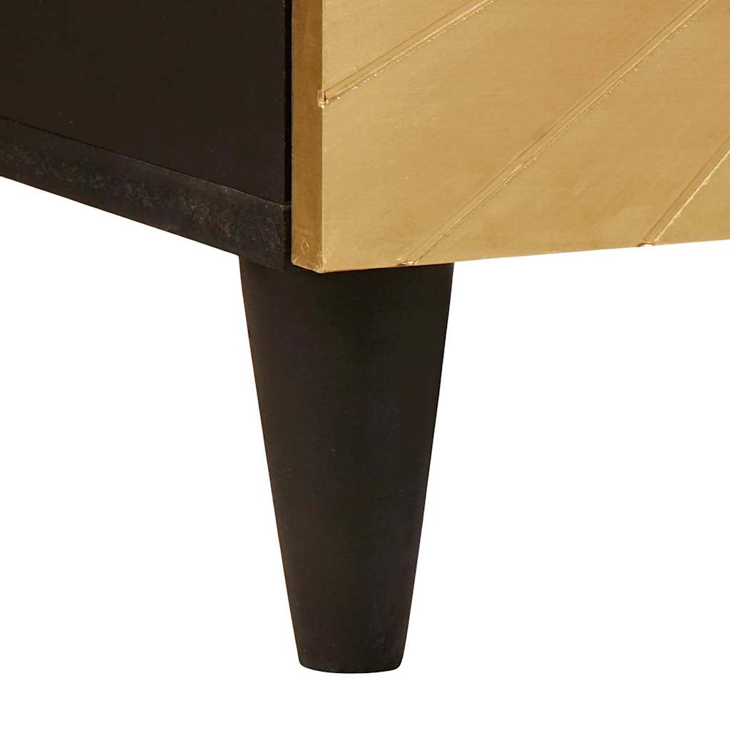vidaXL Stolik nocny Czarny i złoto 50 x 33 x 60 cm Drewno inżynieryjne