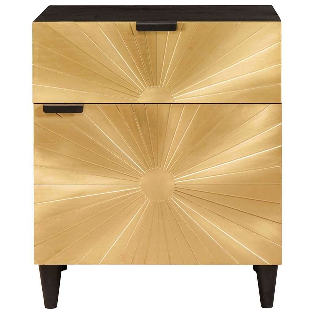 vidaXL Stolik nocny Czarny i złoto 50 x 33 x 60 cm Drewno inżynieryjne