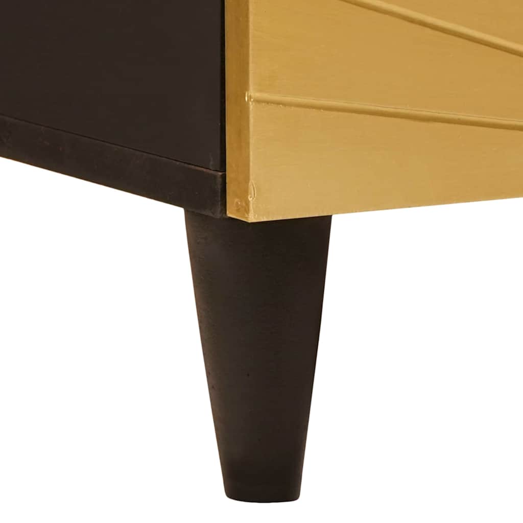 vidaXL Stolik nocny Czarny i złoto 50 x 33 x 62 cm Drewno inżynieryjne