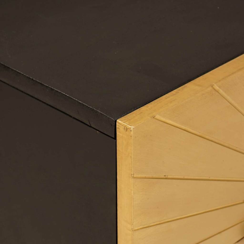 vidaXL Stolik nocny Czarny i złoto 50 x 33 x 60 cm Drewno inżynieryjne